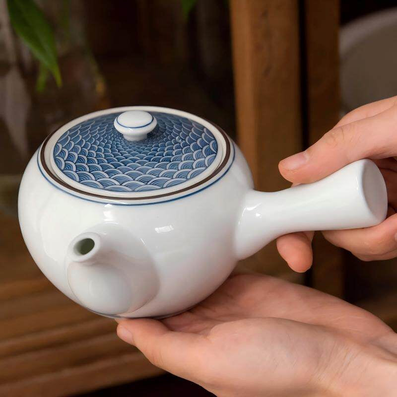 Hand-Painted Japanese Hasami Ware Porcelain Teapot