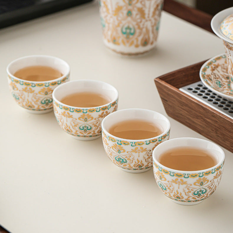 Mutton-Fat Jade Dunhuang Ceramic Teacup