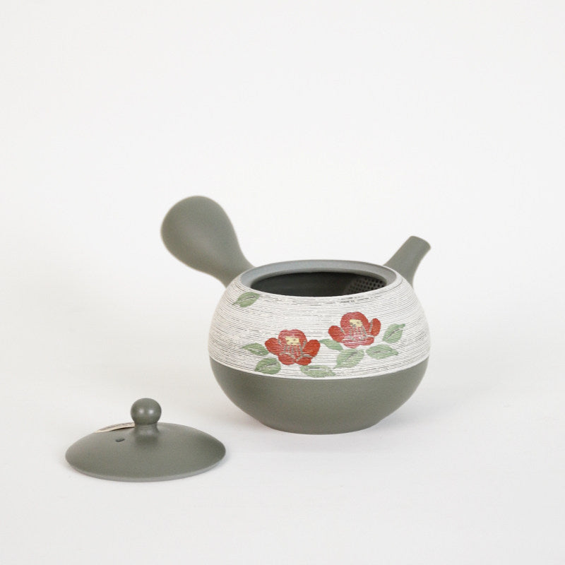 Japanese Tokoname Ware Sakura Kyusu Teapot