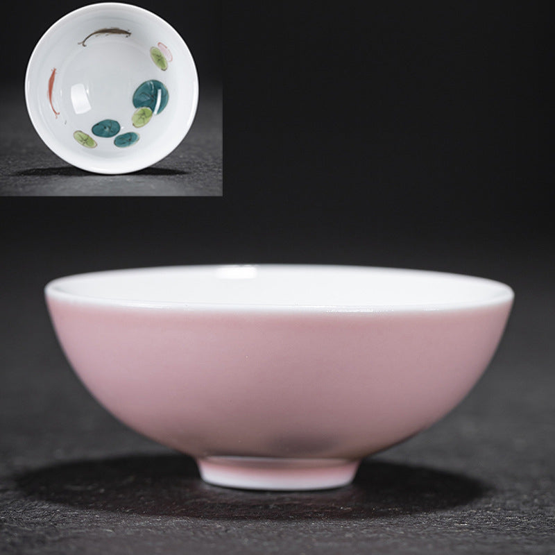 Hand-Painted Six-Color Rainbow Gongfu Tea Cup