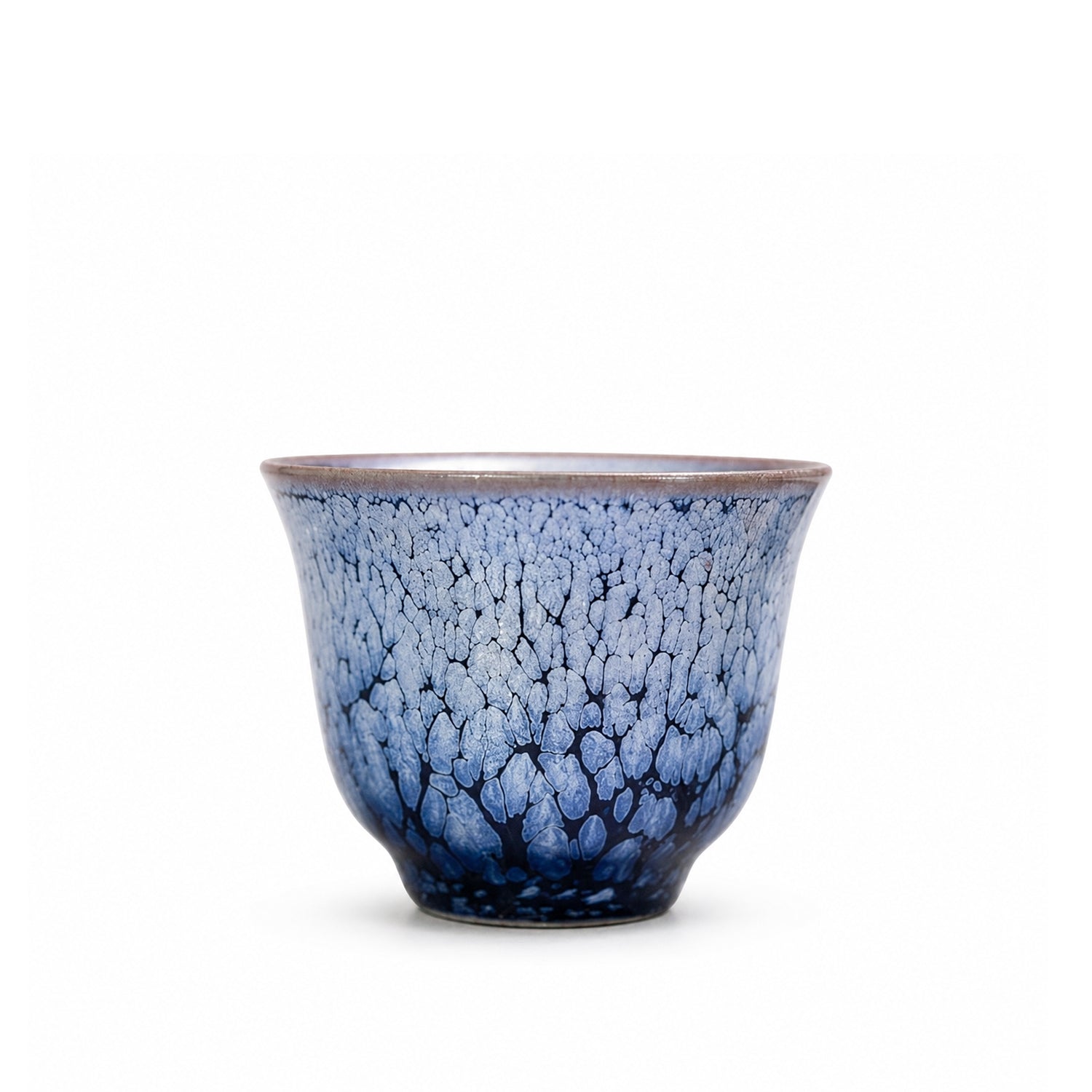 Silver Feather Bell-Shaped Teacup