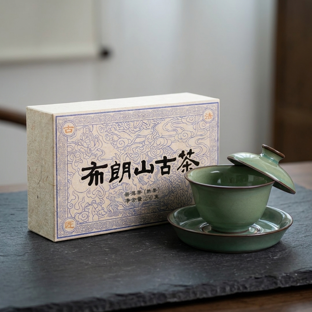 10-Year-Old Bulang Mountain Ancient Tree Ripe Pu-erh Tea Brick