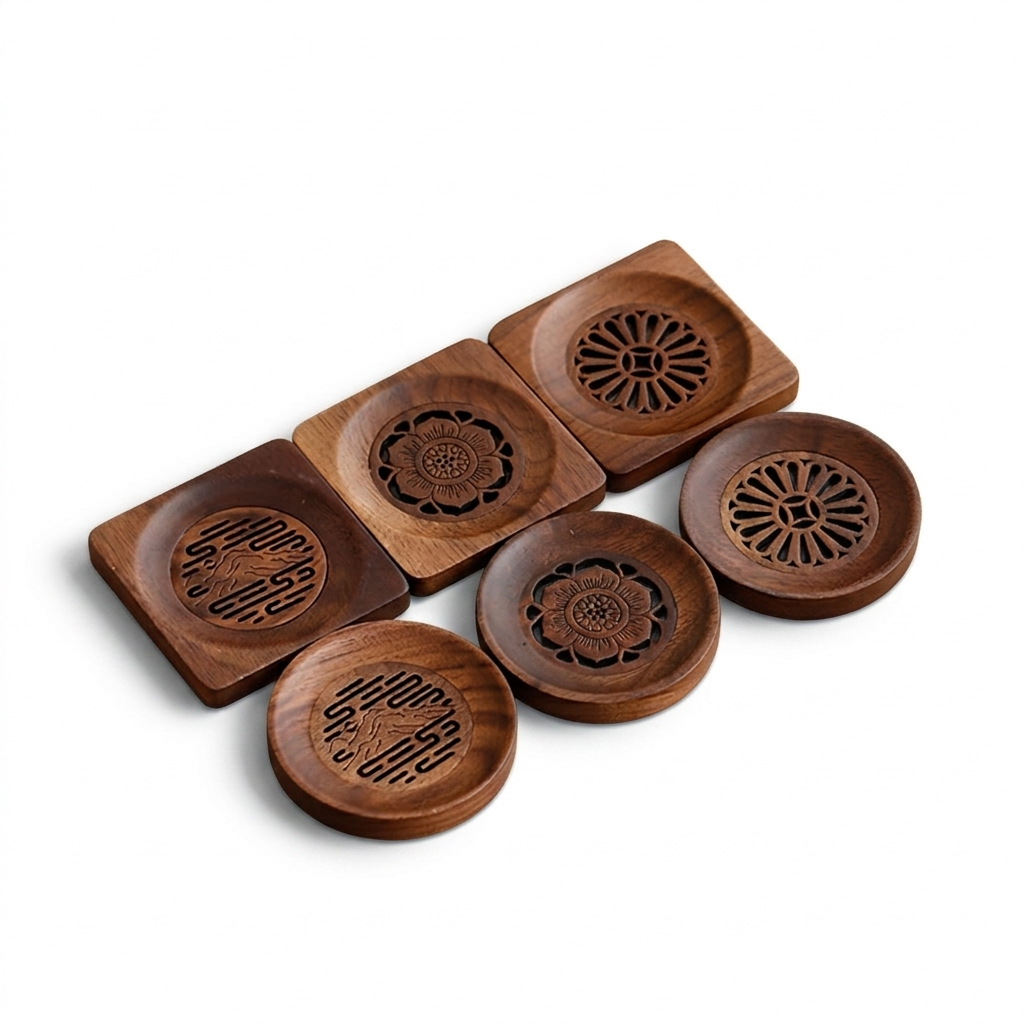 Walnut Wood Tea Coasters