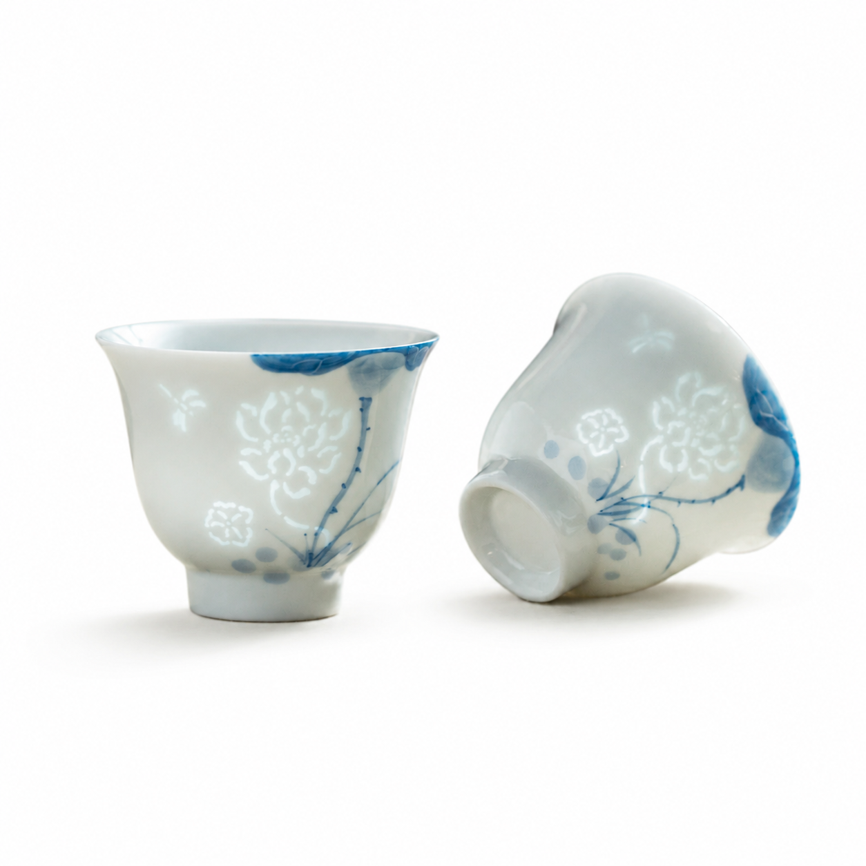 Jingdezhen Blue & White Linglong Gongfu Tea Cups