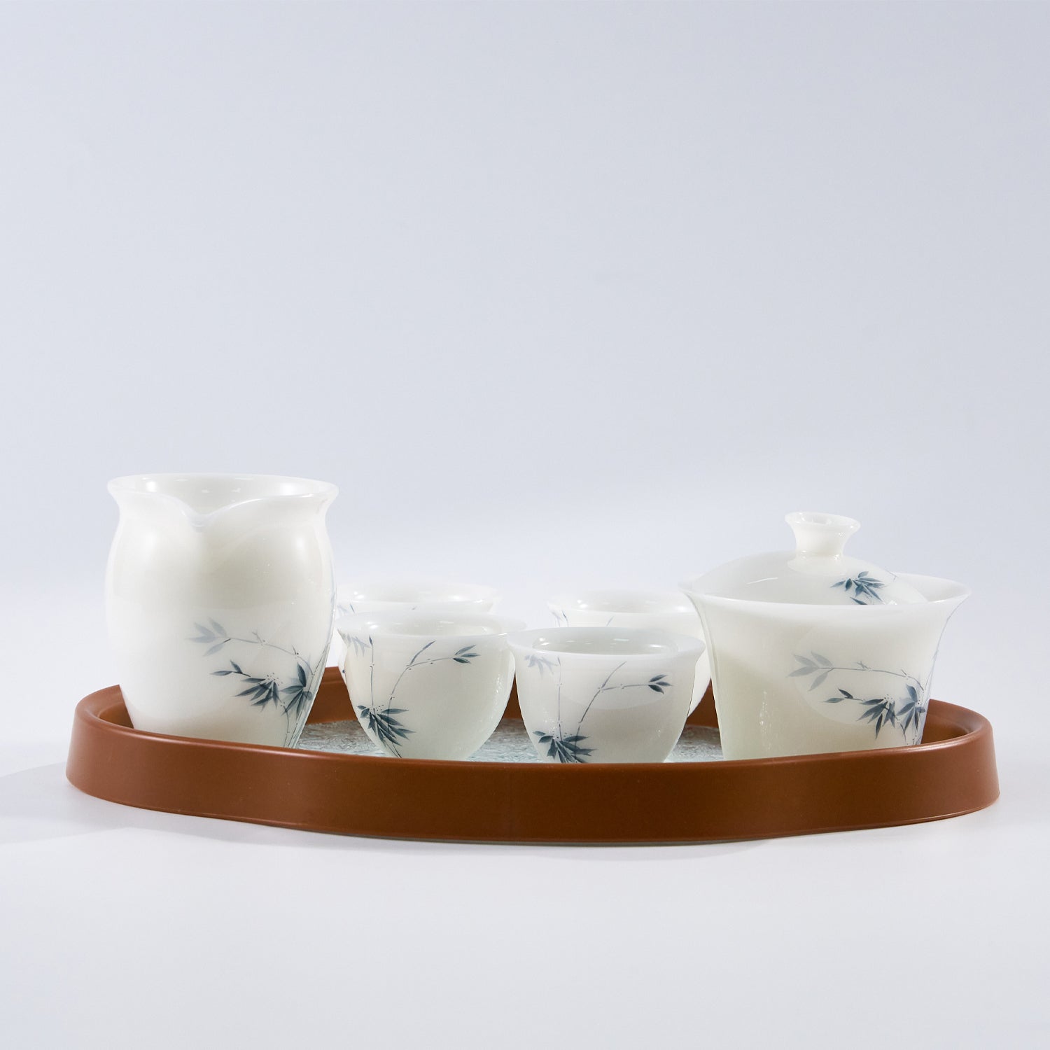 Jade-Glaze Hand-Painted Portable Tea Set