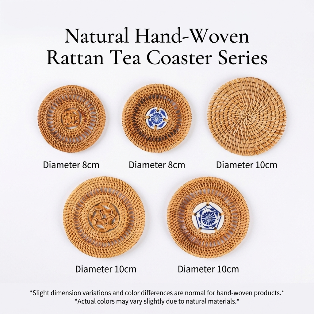 Handmade Woven Rattan Tea Coasters