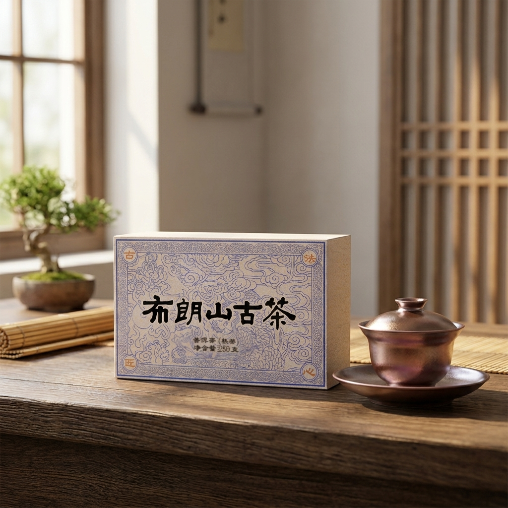 10-Year-Old Bulang Mountain Ancient Tree Ripe Pu-erh Tea Brick