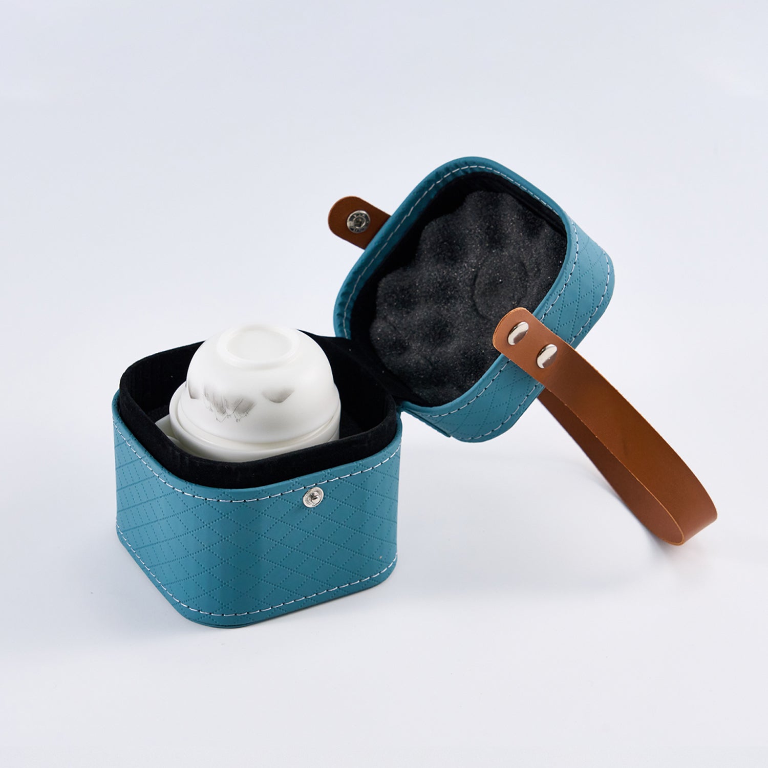 Icy-Glaze Hand-Painted Landscape Travel Tea Set