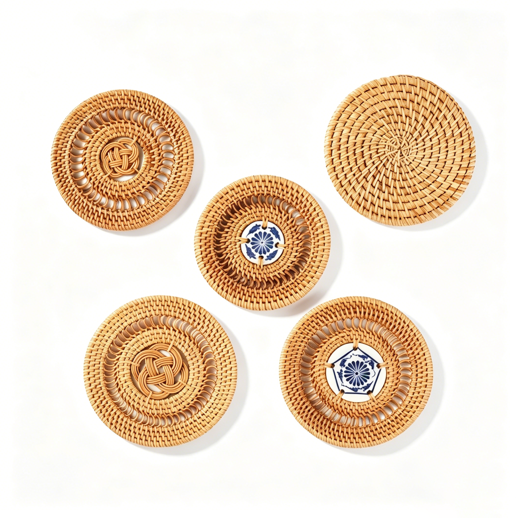 Handmade Woven Rattan Tea Coasters