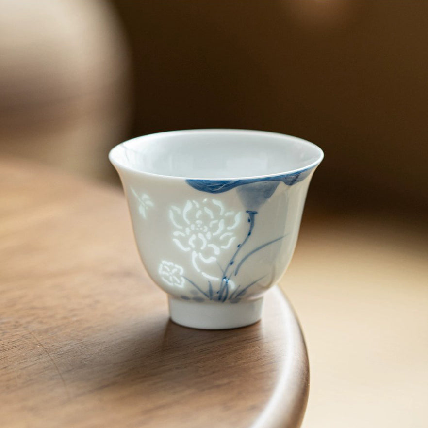 Jingdezhen Blue & White Linglong Gongfu Tea Cups