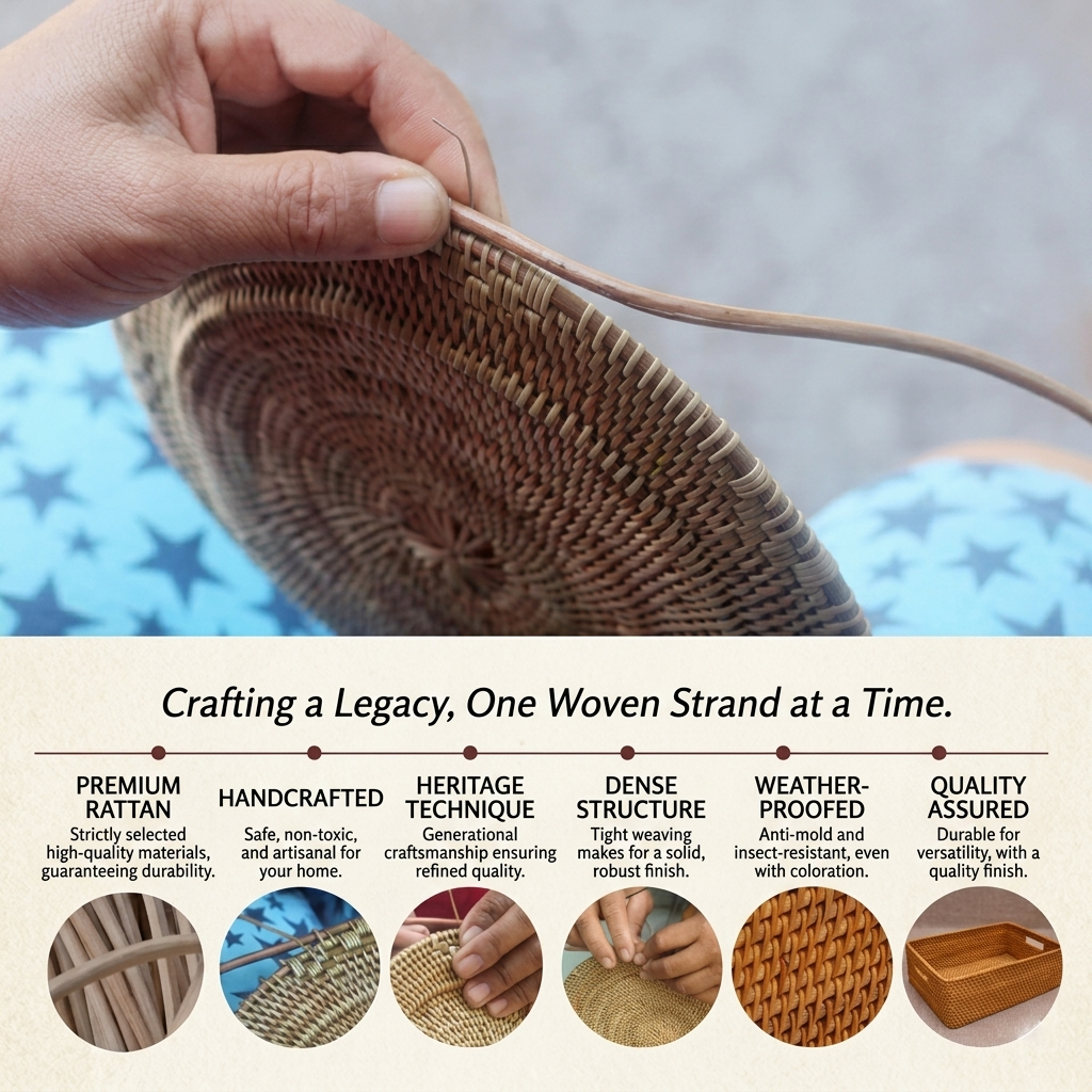 Handmade Woven Rattan Tea Coasters