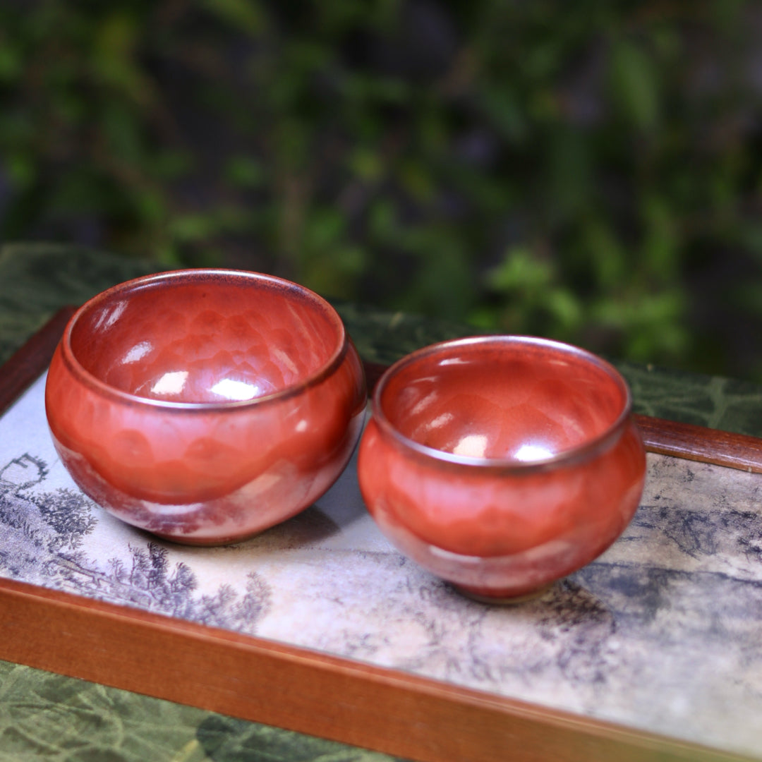 Fortune & Blessing Double Auspicious · Persimmon Red