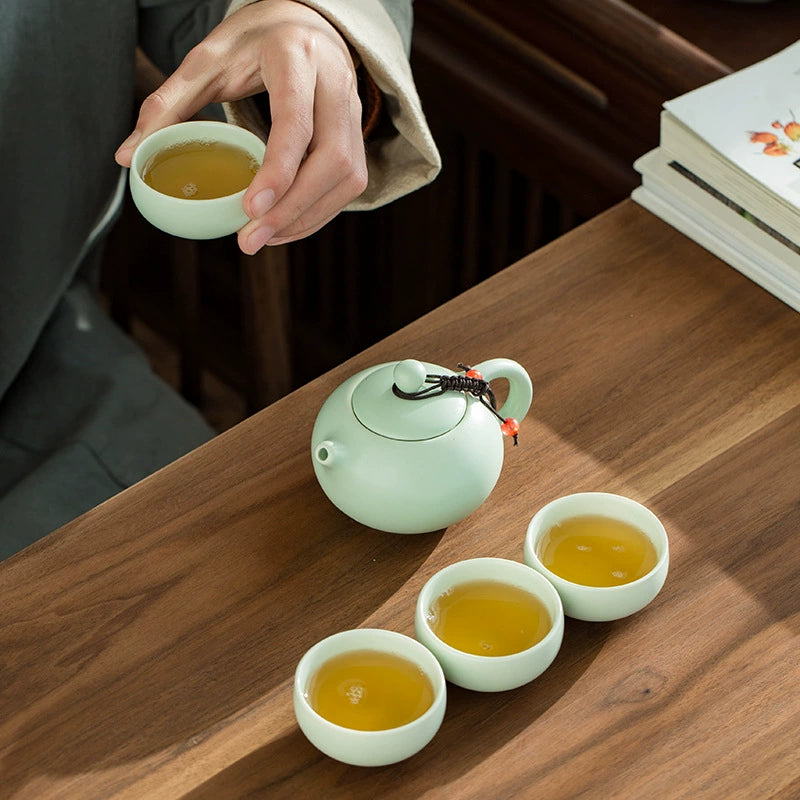 Ru Kiln Celadon Xi Shi Gongfu Tea Set