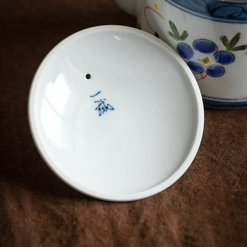 Japanese Hasami Ware Hand-Painted Floral Porcelain Teapot