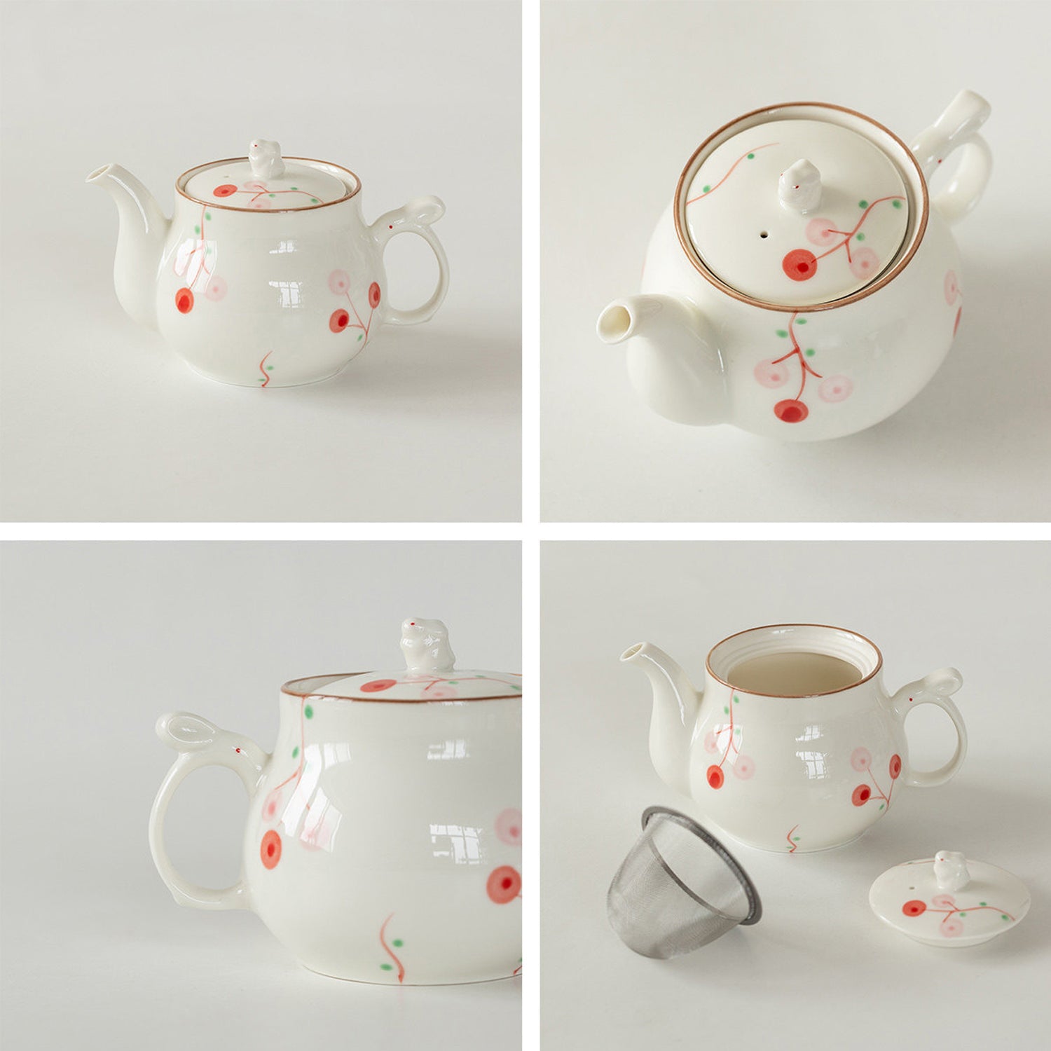 Japanese Cherry Blossom Rabbit Ceramic Tea Set