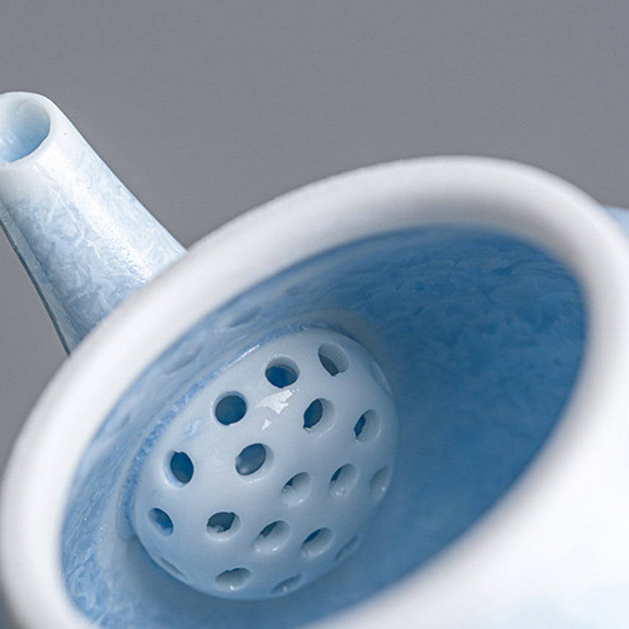Chinese Sky Blue Kiln-Altered Crystalline Gongfu Tea Set