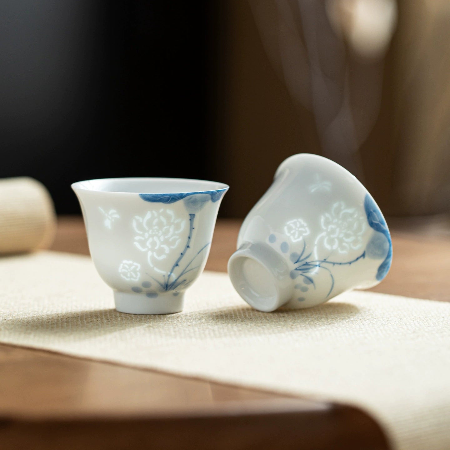 Jingdezhen Blue & White Linglong Gongfu Tea Cups