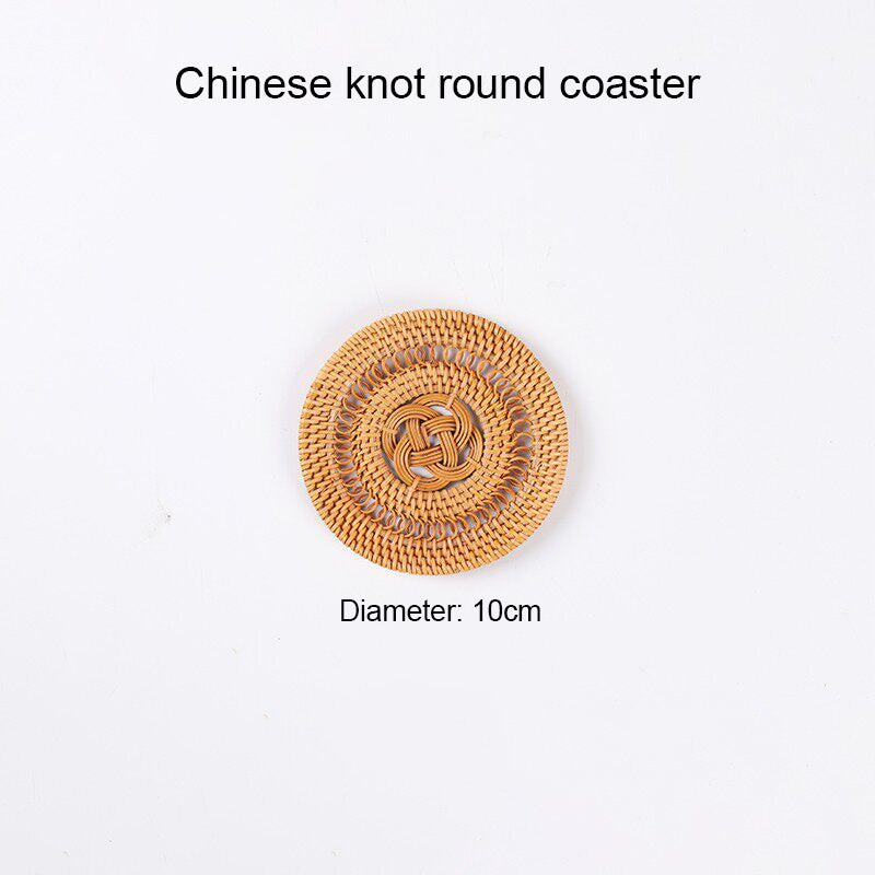Handmade Woven Rattan Tea Coasters