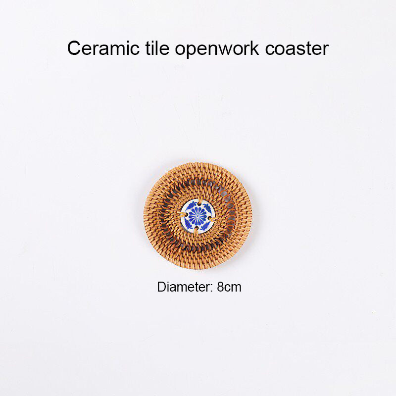 Handmade Woven Rattan Tea Coasters
