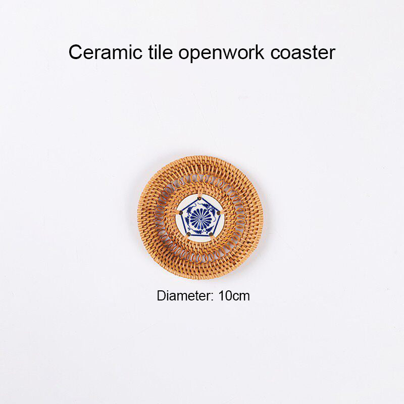 Handmade Woven Rattan Tea Coasters