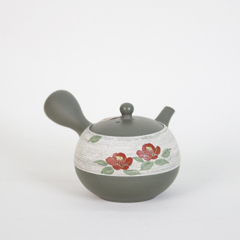 Japanese Tokoname Ware Sakura Kyusu Teapot