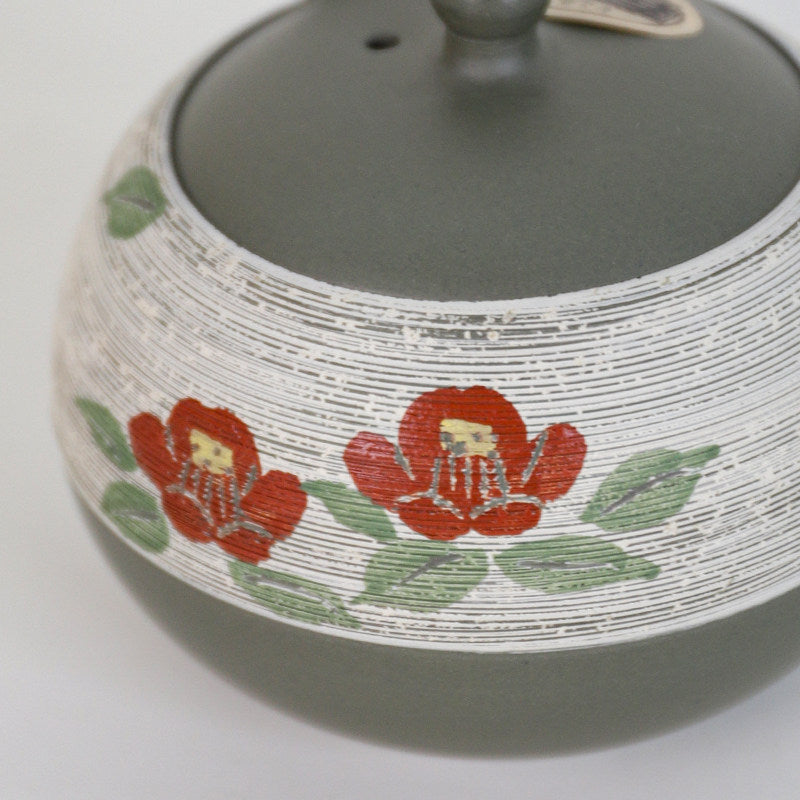 Japanese Tokoname Ware Sakura Kyusu Teapot