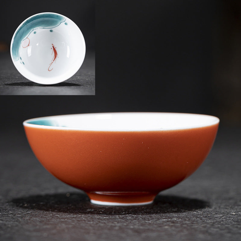 Hand-Painted Six-Color Rainbow Gongfu Tea Cup
