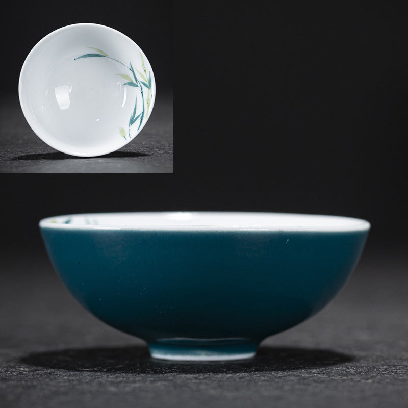 Hand-Painted Six-Color Rainbow Gongfu Tea Cup