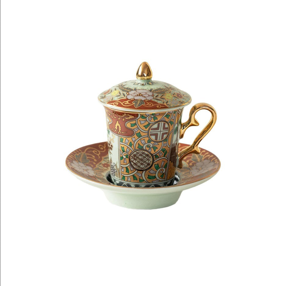 Hand-Painted Ceramic Gaiwan Tea Brewing Vessel