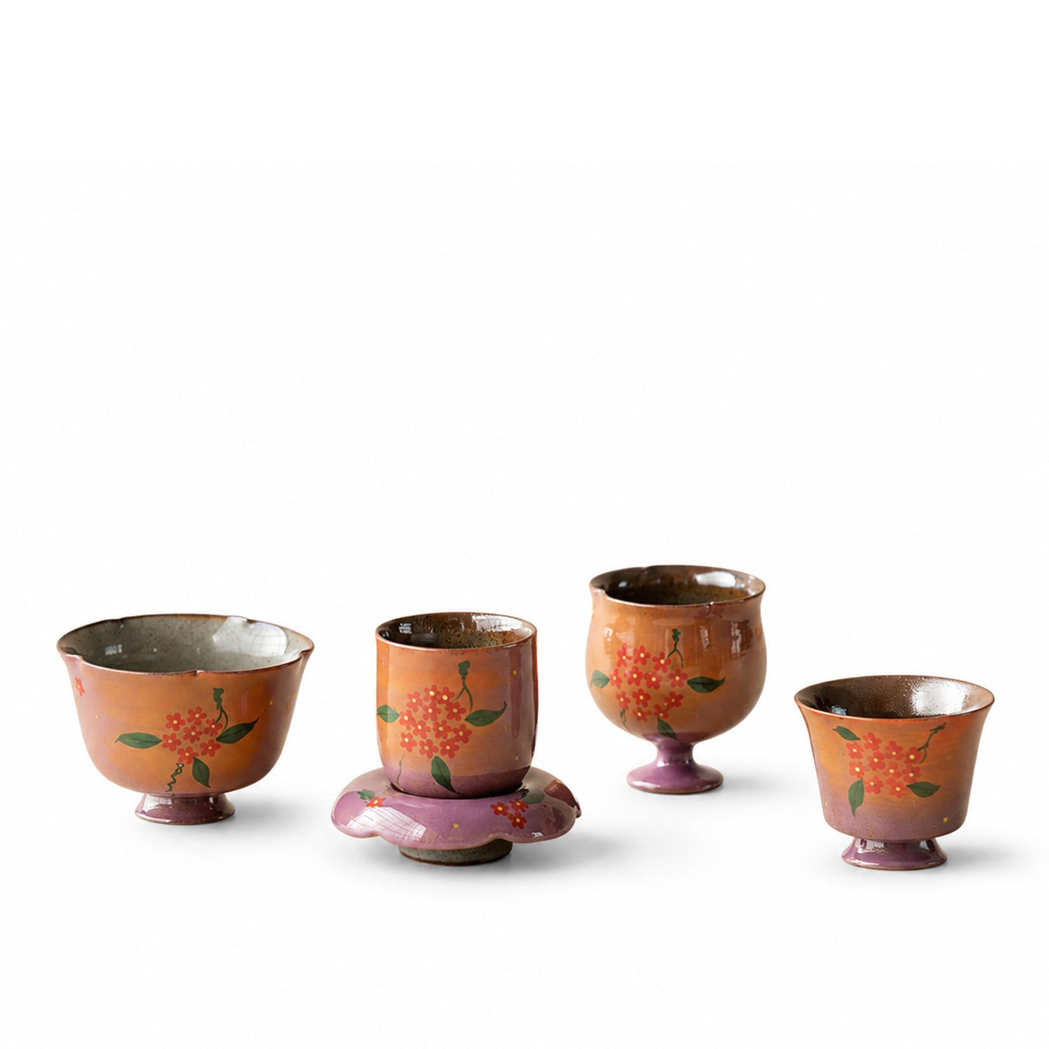 Hand-Painted Floral Ceramic Tea Cup