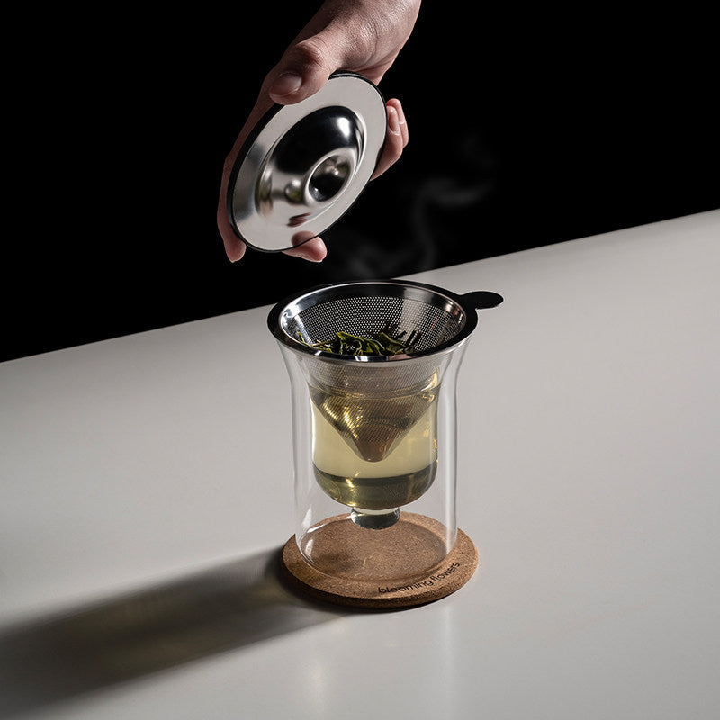 Double-Wall Glass Tea Infuser Cup