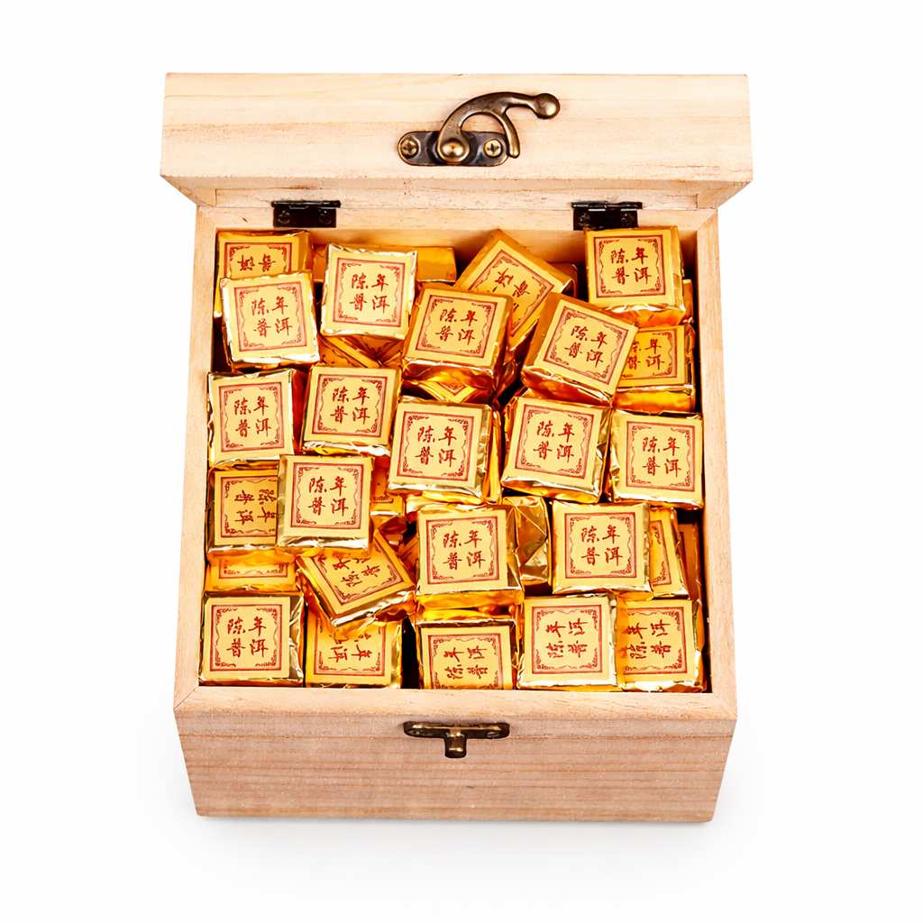 10-Year Aged Pu-erh Ripe Tea Mini Gold Bricks