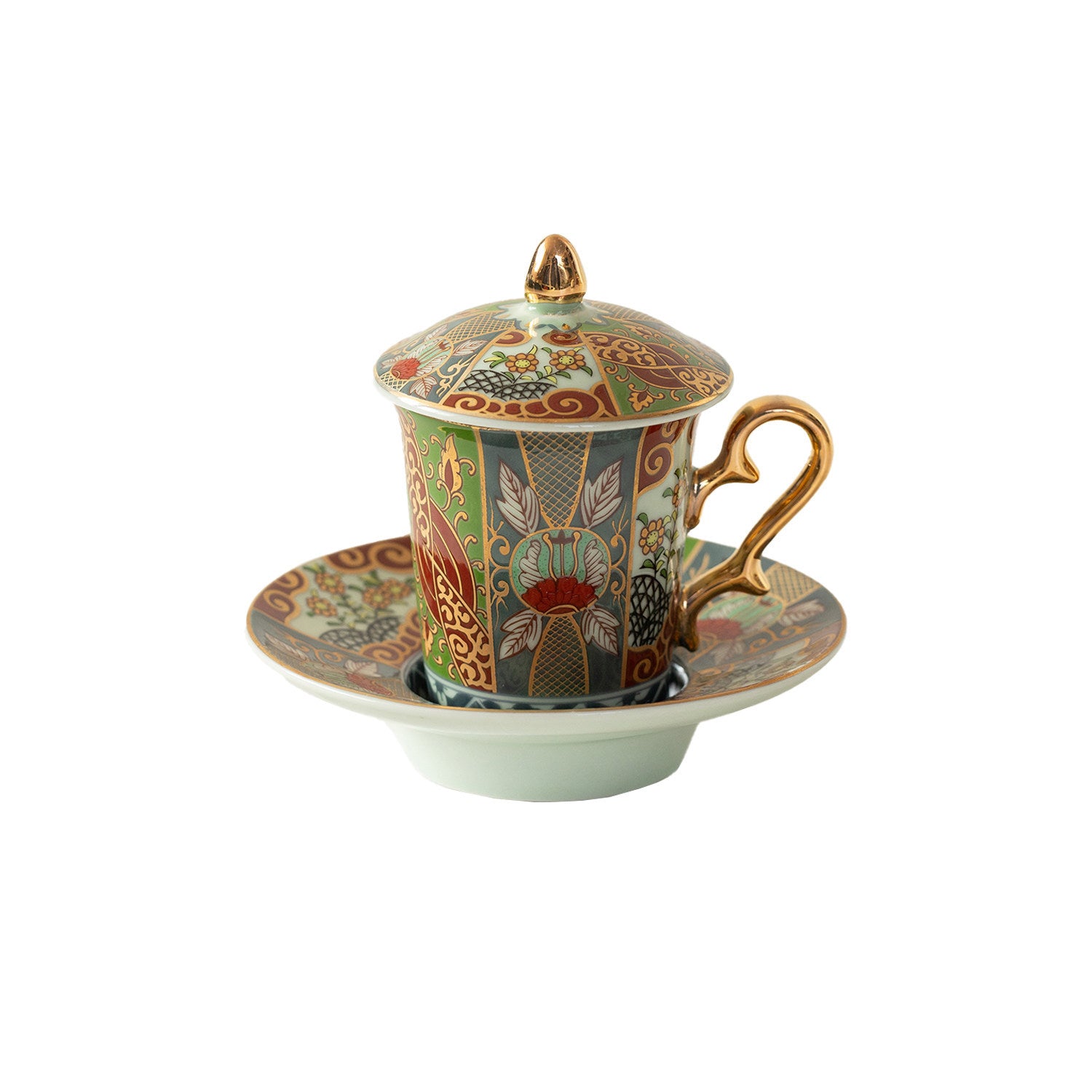 Hand-Painted Ceramic Gaiwan Tea Brewing Vessel
