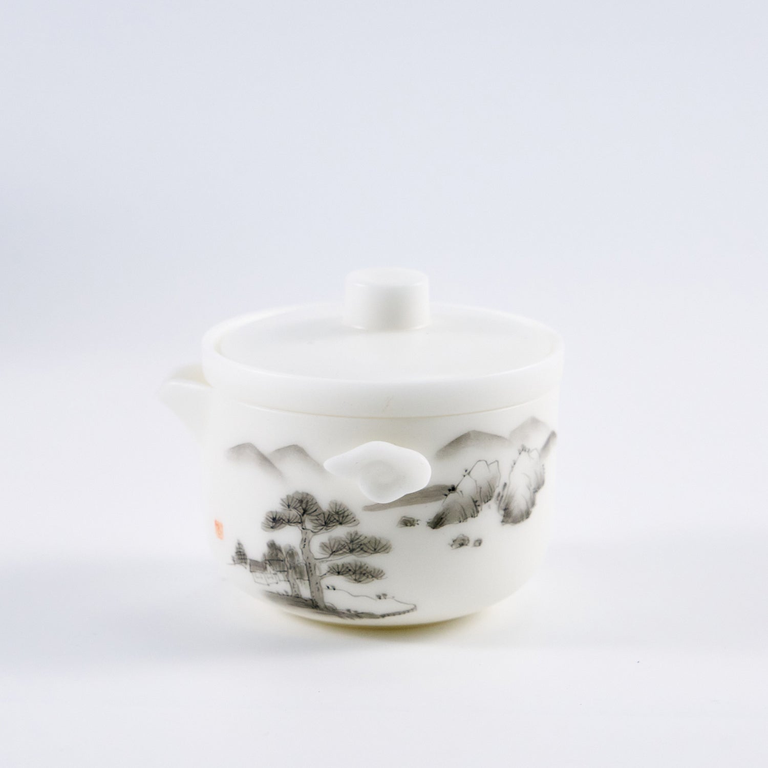 Icy-Glaze Hand-Painted Landscape Travel Tea Set