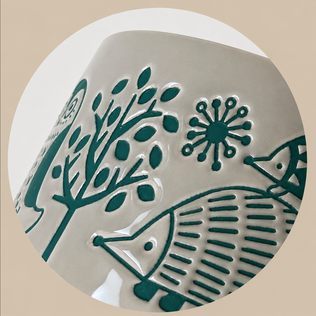 Embossed Nordic Animal Ceramic Mug Collection