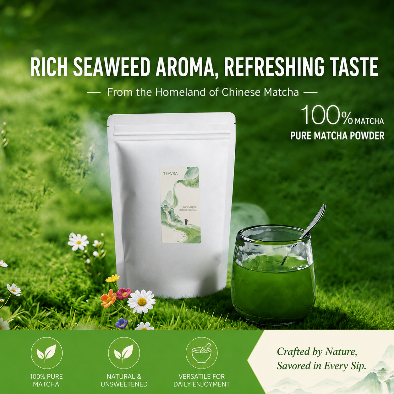 Organic pure matcha powder