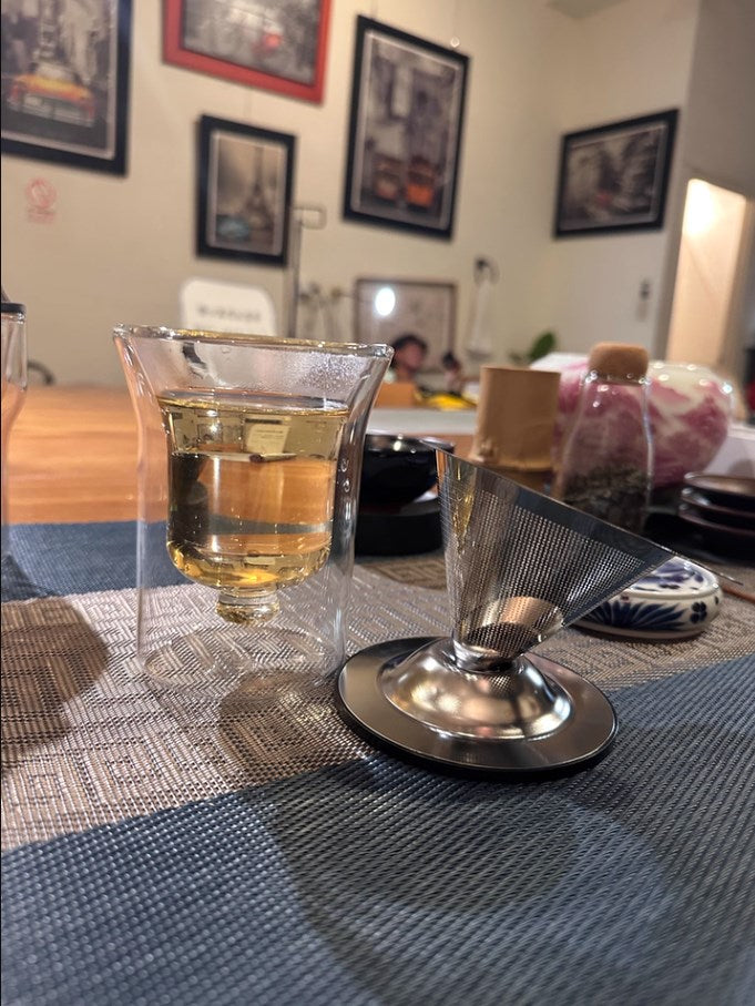 Double-Wall Glass Tea Infuser Cup