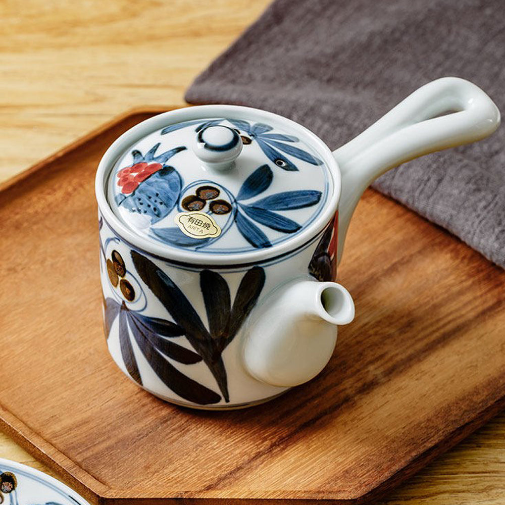 Japanese Arita-Yaki Pomegranate Side-Handle Teapot