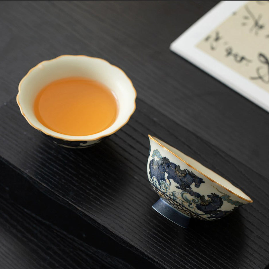 Blue Galloping Horse Gongfu Tea Cup