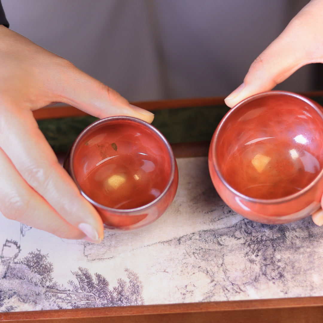 Fortune & Blessing Double Auspicious · Persimmon Red