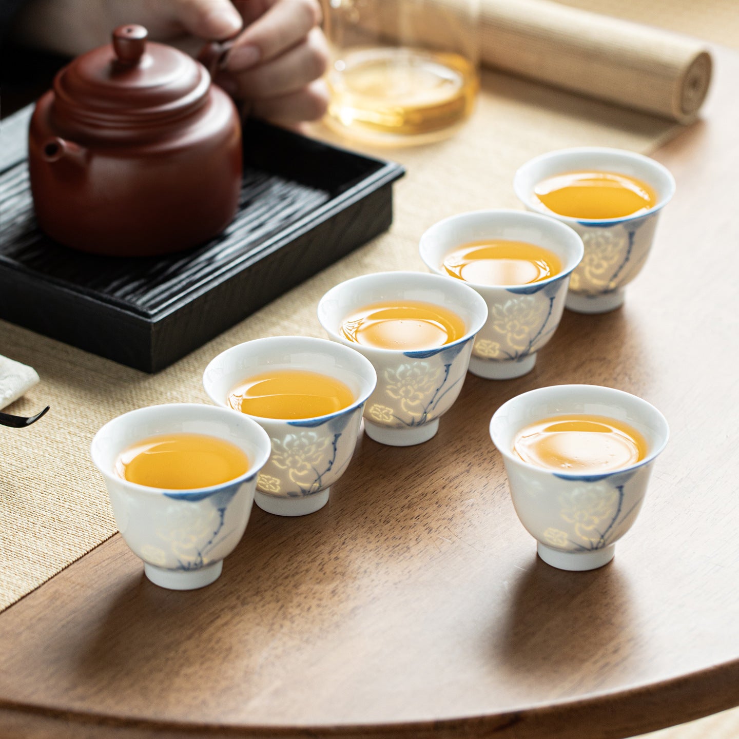 Jingdezhen Blue & White Linglong Gongfu Tea Cups