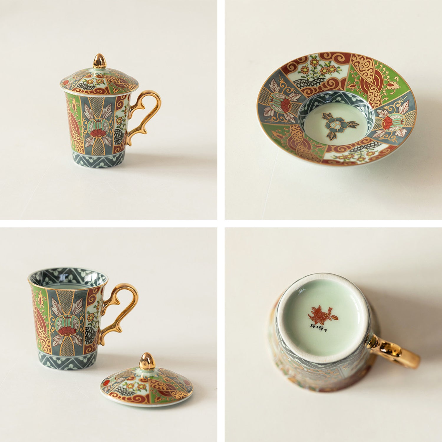 Hand-Painted Ceramic Gaiwan Tea Brewing Vessel