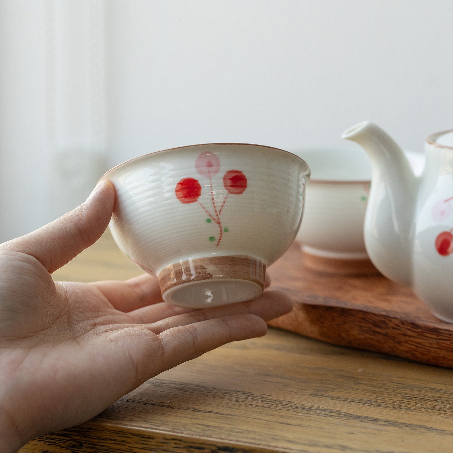 Japanese Cherry Blossom Rabbit Ceramic Tea Set