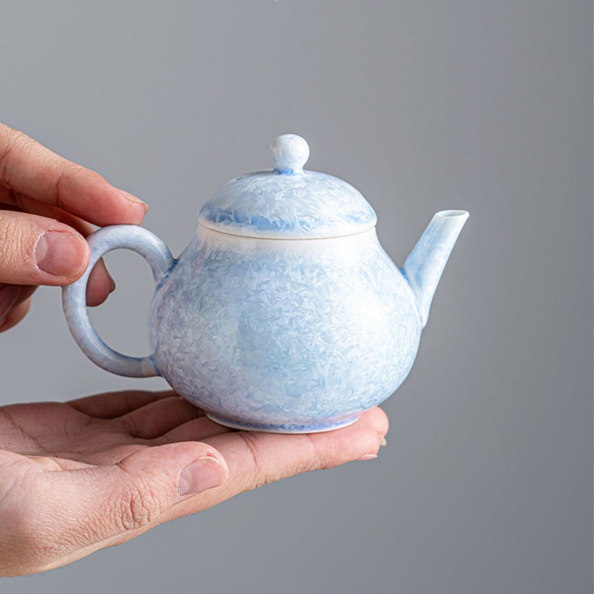 Chinese Sky Blue Kiln-Altered Crystalline Gongfu Tea Set