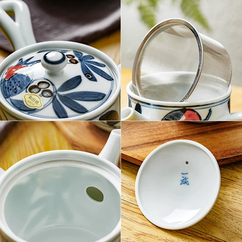 Japanese Arita-Yaki Pomegranate Side-Handle Teapot