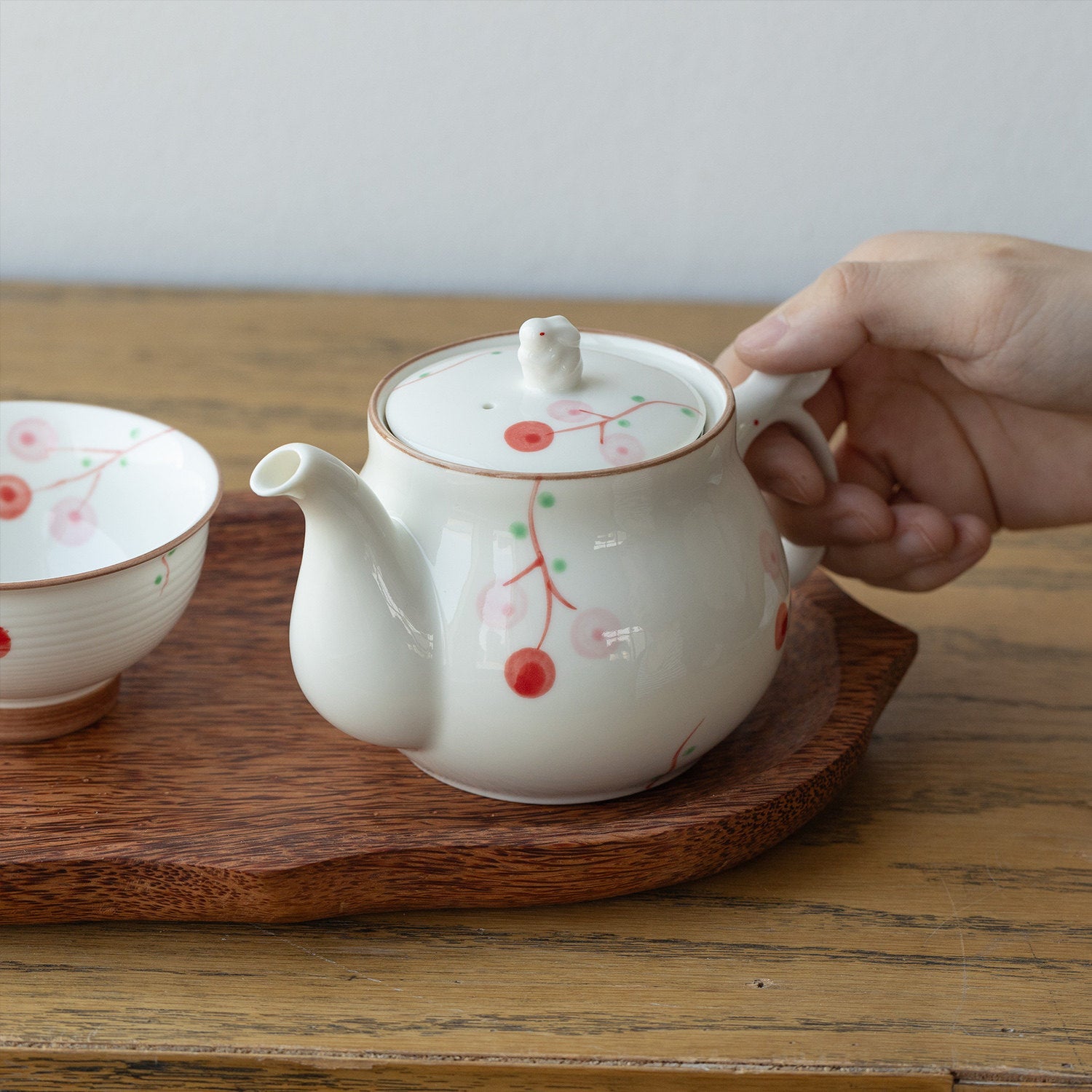 Japanese Cherry Blossom Rabbit Ceramic Tea Set