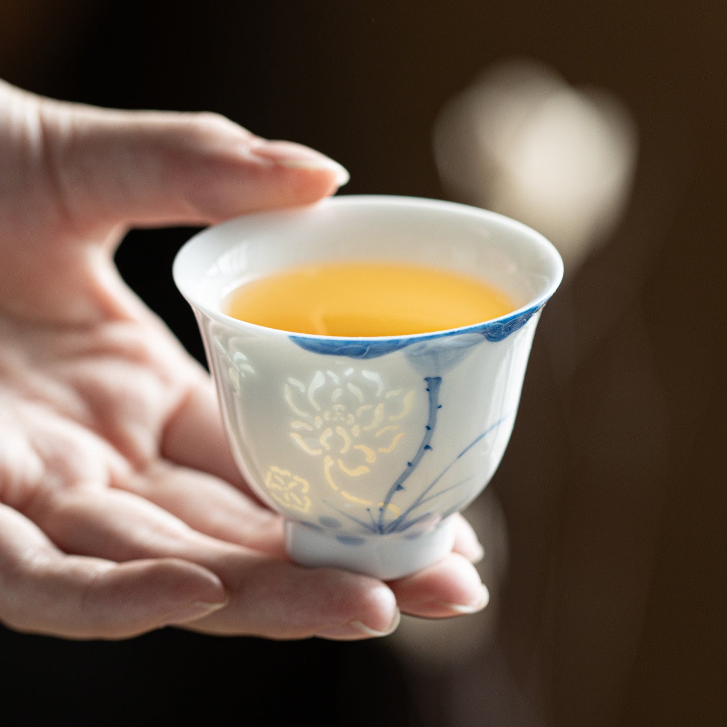 Jingdezhen Blue & White Linglong Gongfu Tea Cups