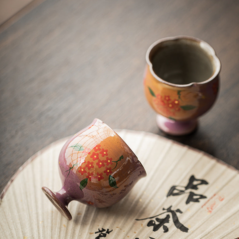 Hand-Painted Floral Ceramic Tea Cup