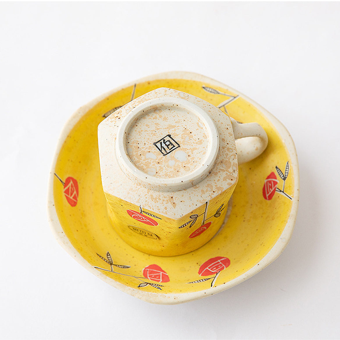 Hand-Painted Arita-Yaki Yellow Rose Cup & Saucer Set