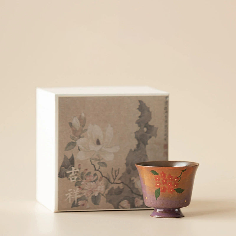 Hand-Painted Floral Ceramic Tea Cup